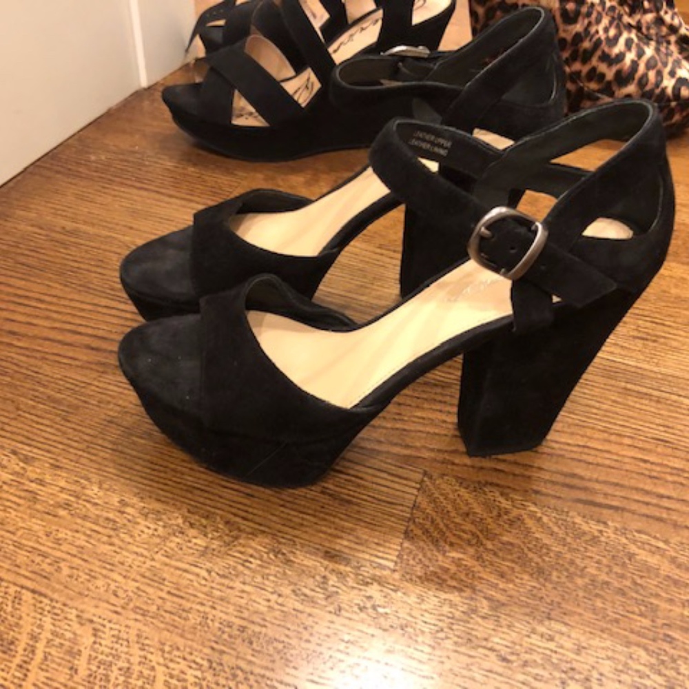 Via Spiga Varsha Black Platform Heels Shoes 6.5